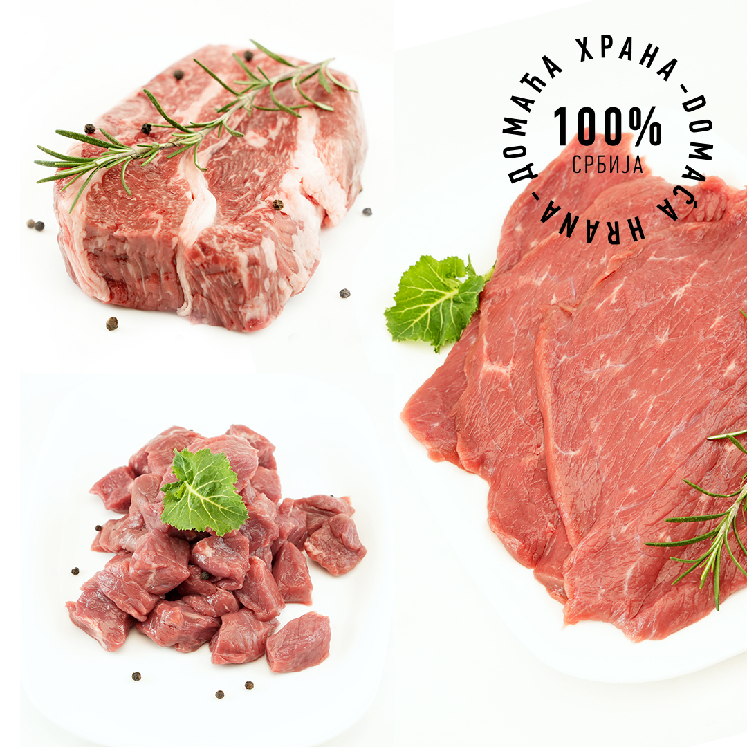 Јунеће месо из слободног узгоја, паковање 3кг (3х1кг) ВАКУМИРАНО (Пакет-5)